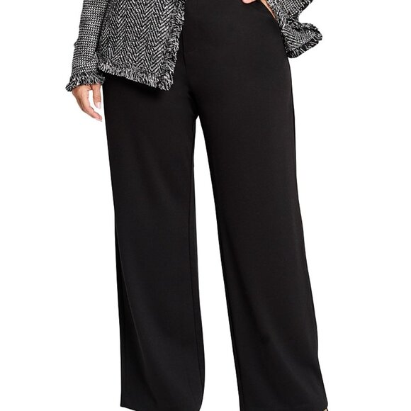 NIC+ZOE Ponte Wide-Leg Trousers Black Onyx 2X NWT - Picture 4 of 5